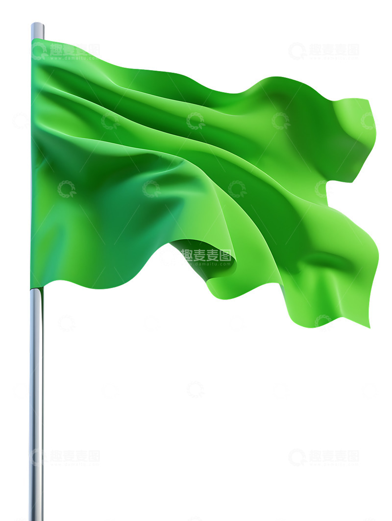 高清大图下载【趣麦麦图】绿色的大旗旗帜