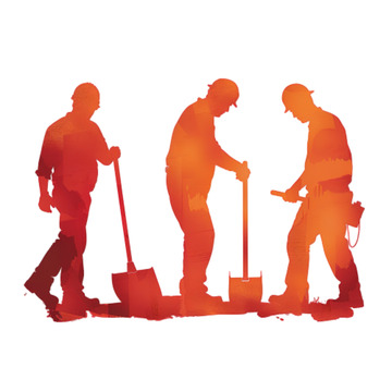 工地劳动劳作工人剪影人物形象