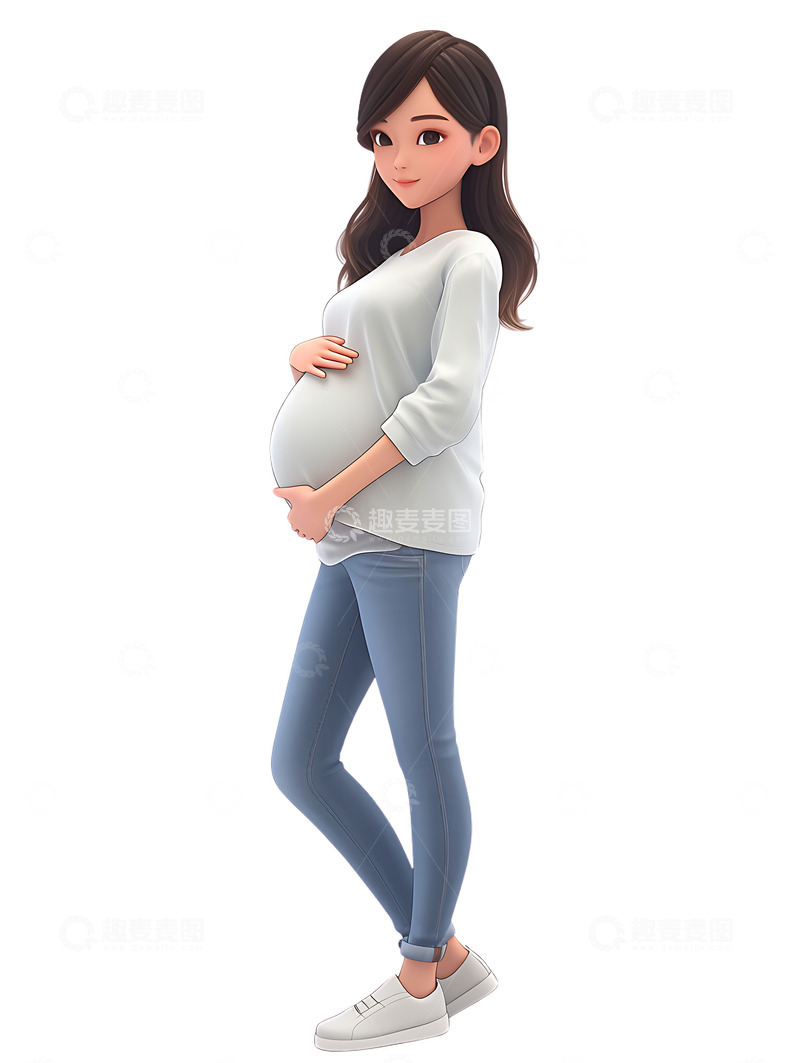 高清大图下载【趣麦麦图】母亲节孕妇形象