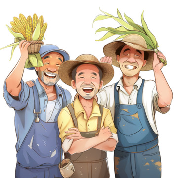 劳动人民农民开心劳作人物形象