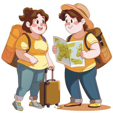 五一出游出现游玩人物情侣形象