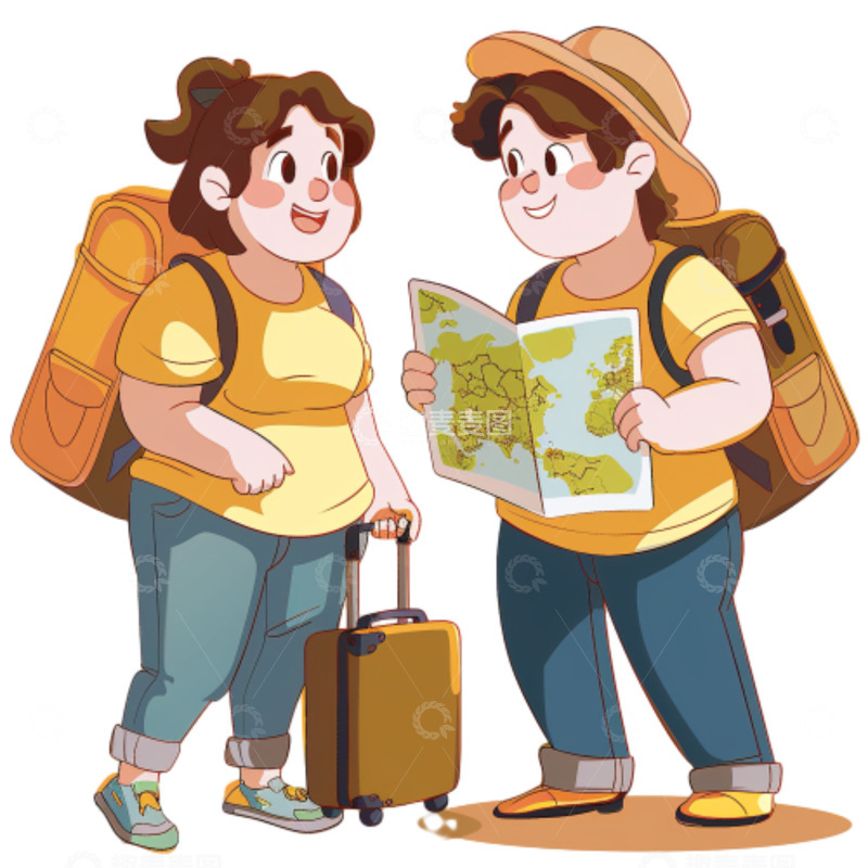 五一出游出现游玩人物情侣形象