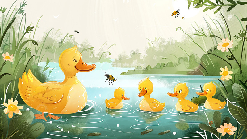 高清大图下载【趣麦麦图】鸭子动物插画