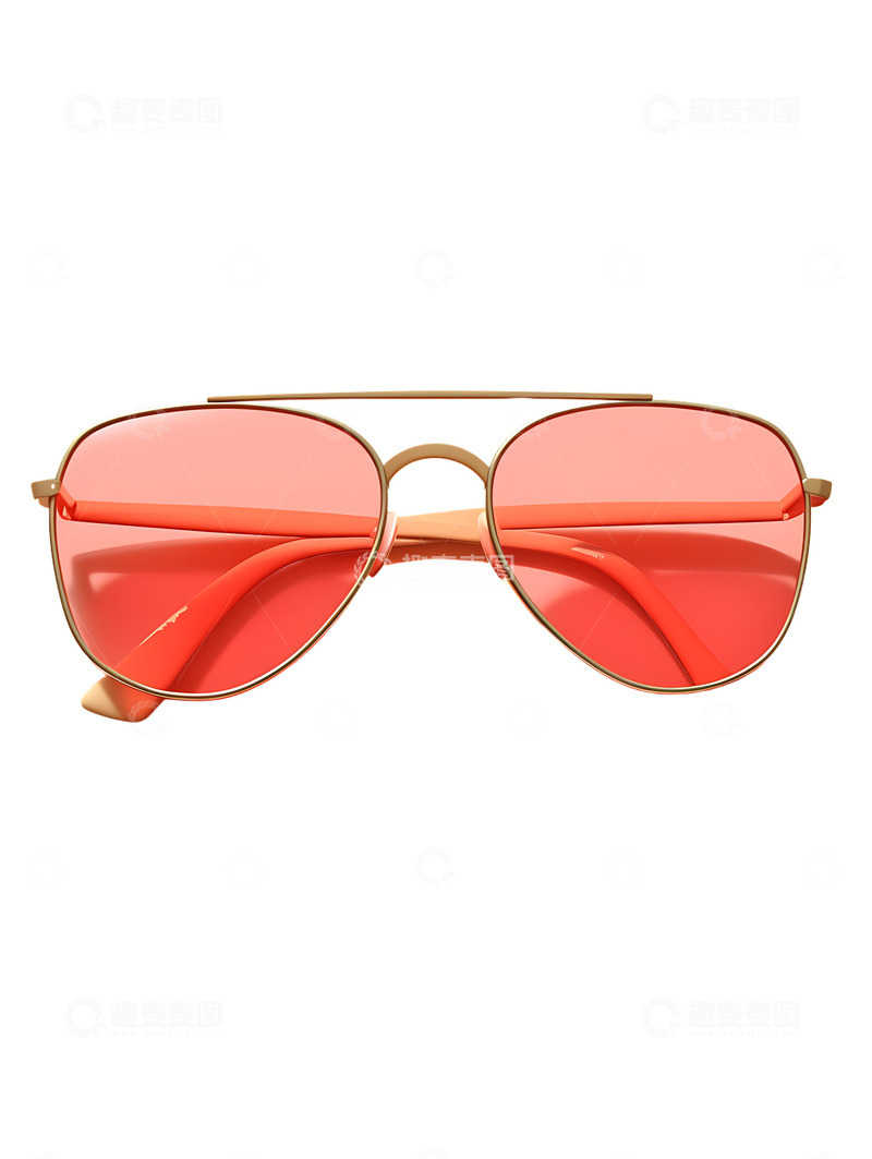高清大图下载【趣麦麦图】-金色边框的太阳镜