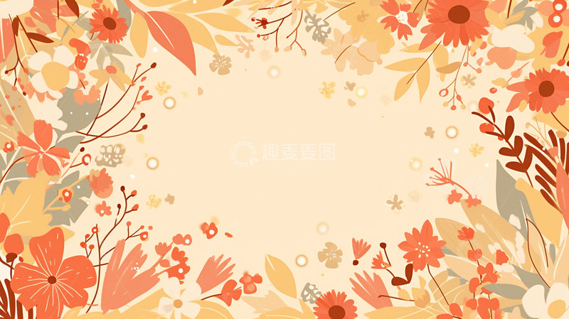 高清大图下载【趣麦麦图】中国风花朵背景