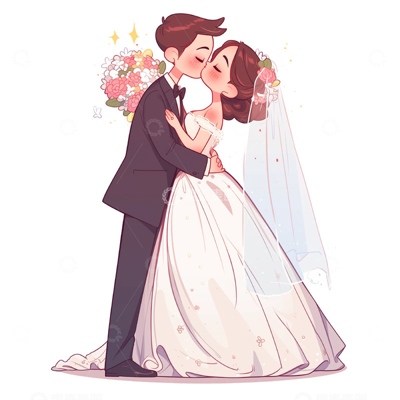 高清大图下载【趣麦麦图】可爱卡通情侣人物素材