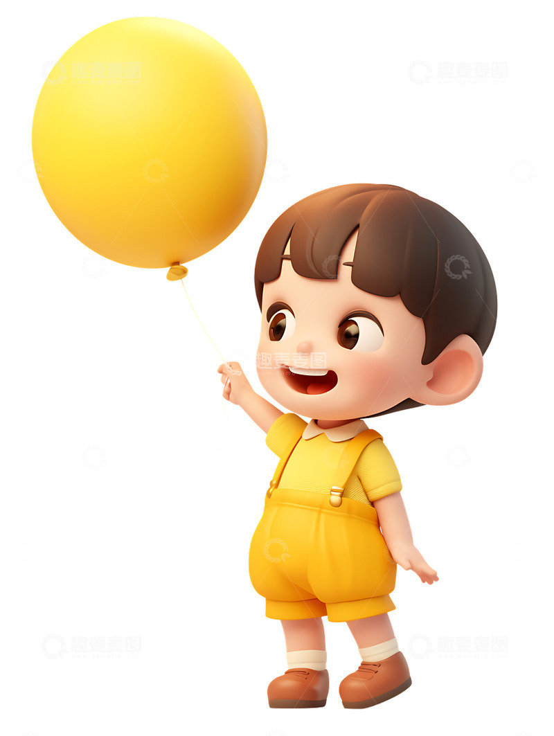 高清大图下载【趣麦麦图】儿童节拿着气球的男孩4