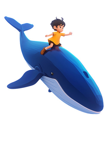 骑着鲸鱼的男孩