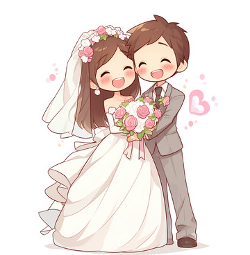 卡通可爱情侣人物素材