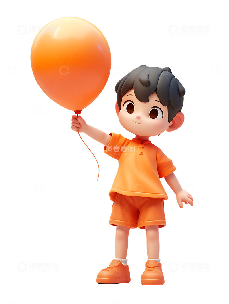 高清大图下载【趣麦麦图】儿童节拿着气球的女孩2
