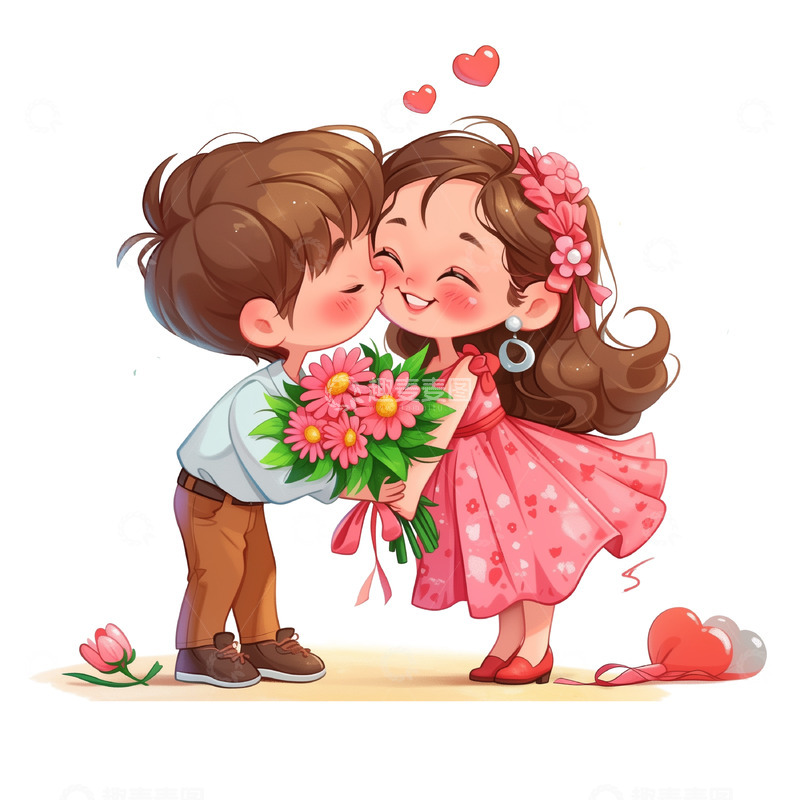 高清大图下载【趣麦麦图】卡通情侣新婚夫妻人物素材