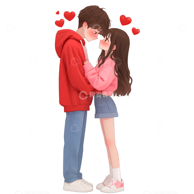 高清大图下载【趣麦麦图】浪漫520卡通情侣人物素材