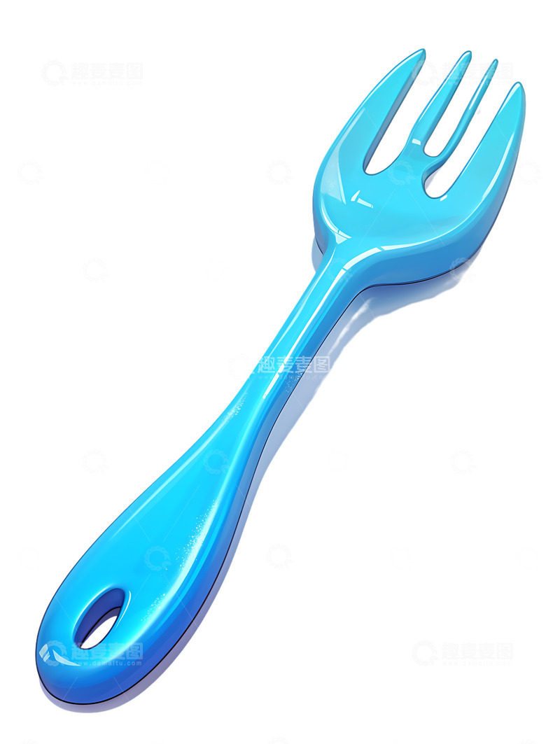 高清大图下载【趣麦麦图】厨具叉子蓝色