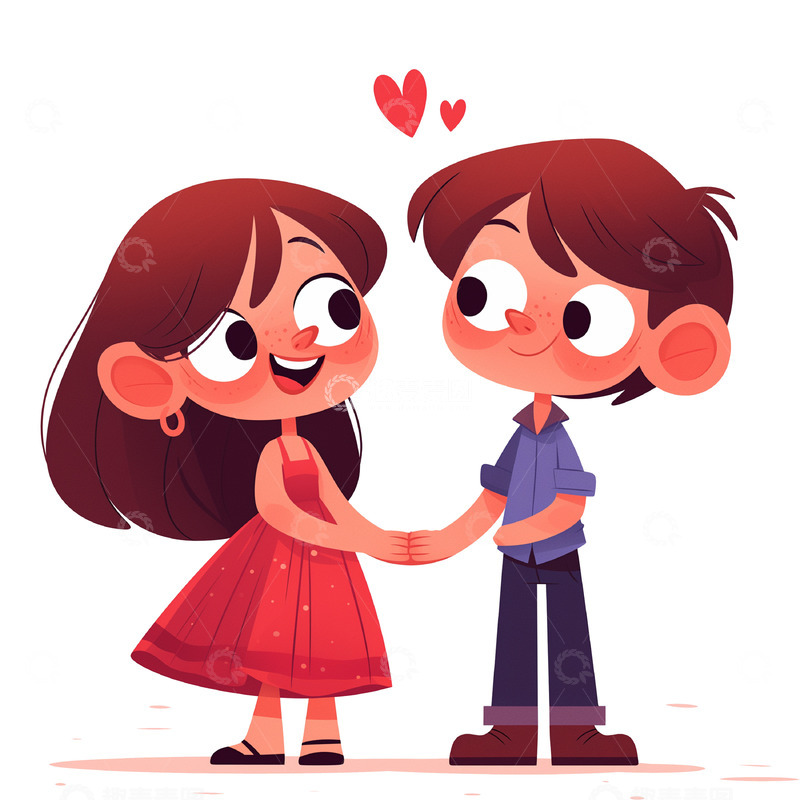 高清大图下载【趣麦麦图】可爱卡通情侣素材