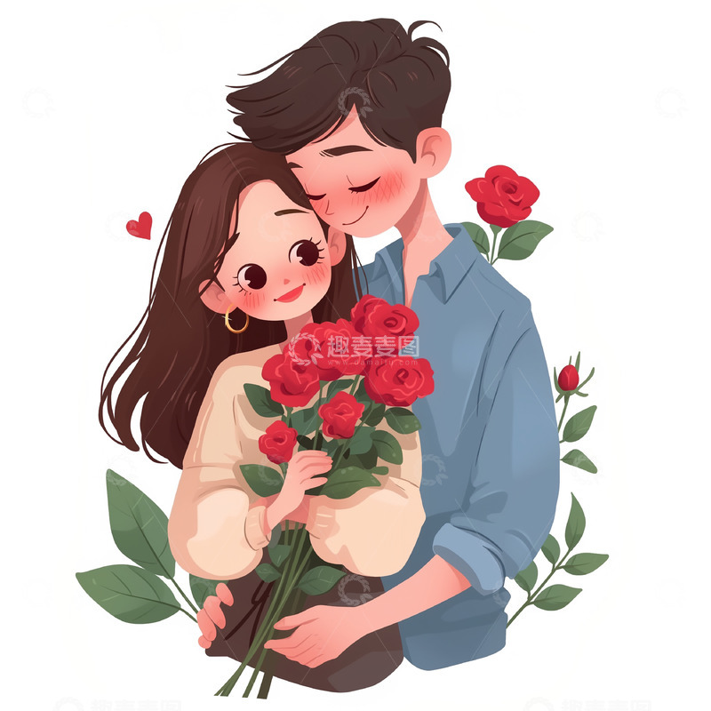 高清大图下载【趣麦麦图】520送花情侣场景素材