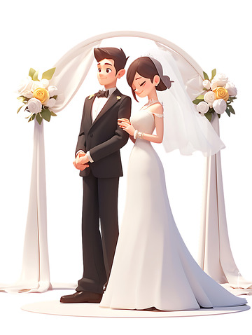 新人结婚情侣新婚场景