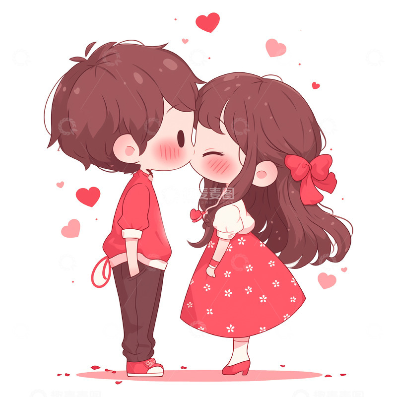 高清大图下载【趣麦麦图】浪漫亲吻卡通人物素材520