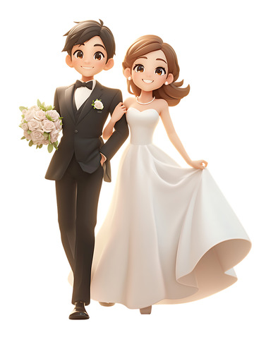 520卡通结婚新婚夫妻2