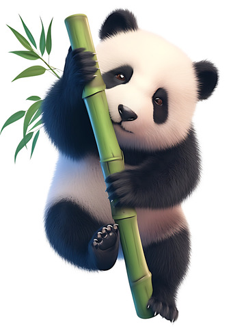 抱着竹子的熊猫