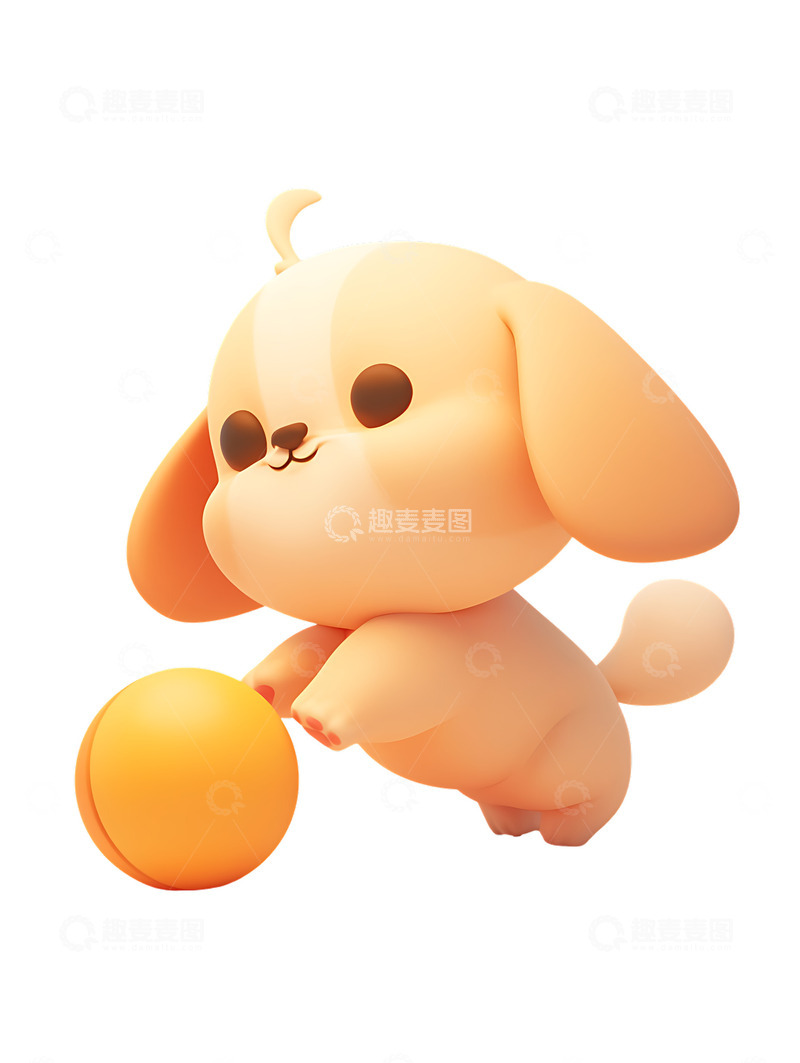 高清大图下载【趣麦麦图】宠物小狗在玩球