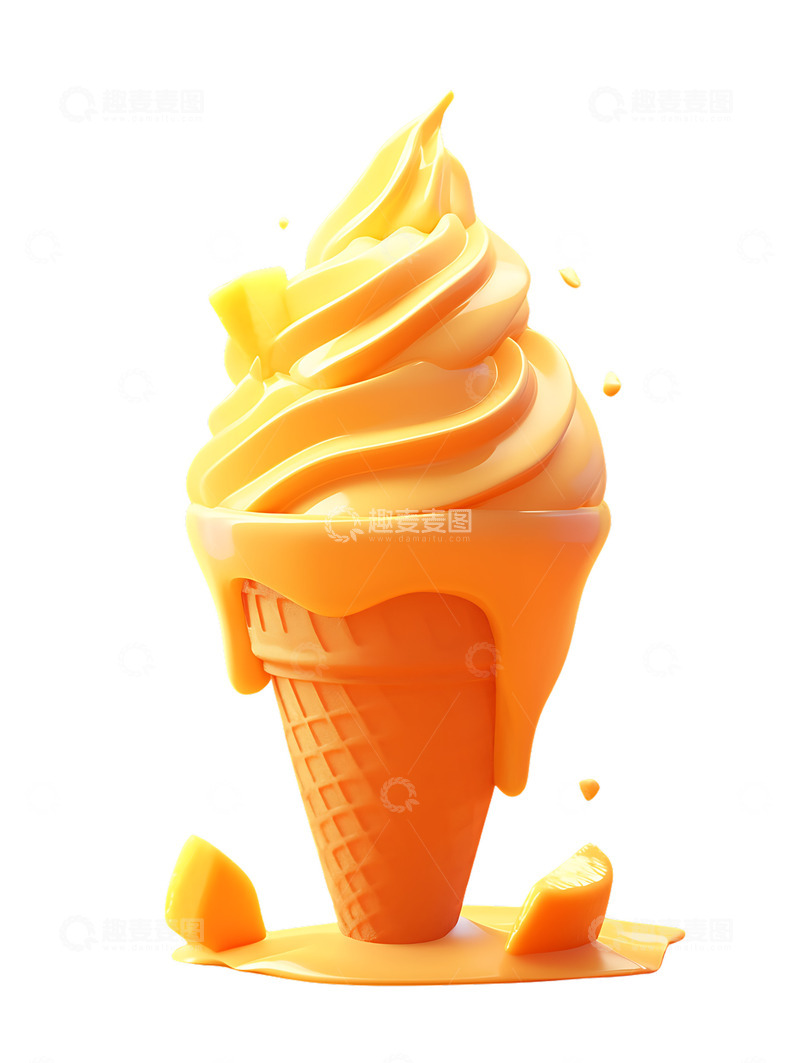 高清大图下载【趣麦麦图】芒果香蕉冰淇淋