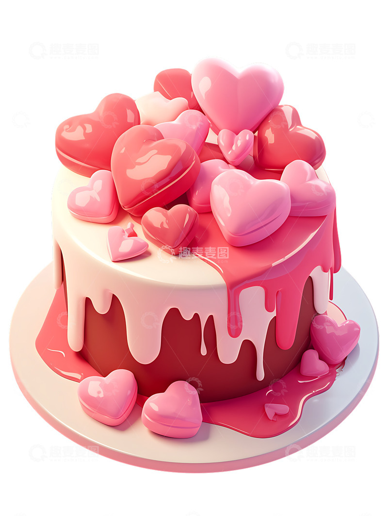 高清大图下载【趣麦麦图】520爱心蛋糕