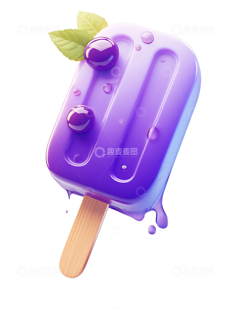 高清大图下载【趣麦麦图】葡萄冰棍冰淇淋