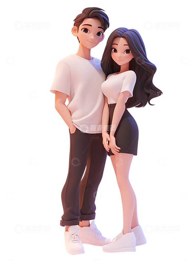 高清大图下载【趣麦麦图】3D卡通情侣4