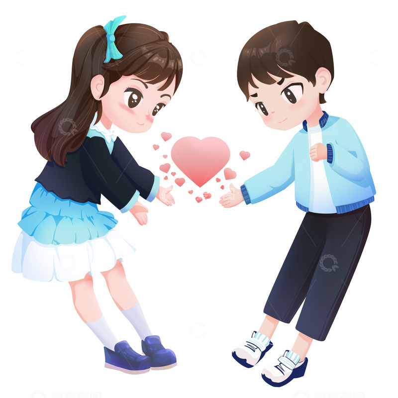 源文件下载【趣麦麦图】520情人节卡通情侣形象