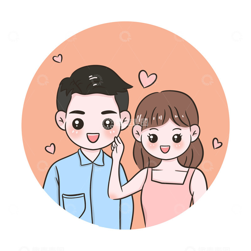 源文件下载【趣麦麦图】520卡通可爱情侣 头像 合照