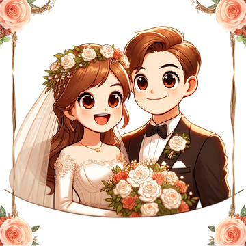 卡通婚礼人物520素材