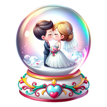 浪漫情人节520水晶球免抠素材