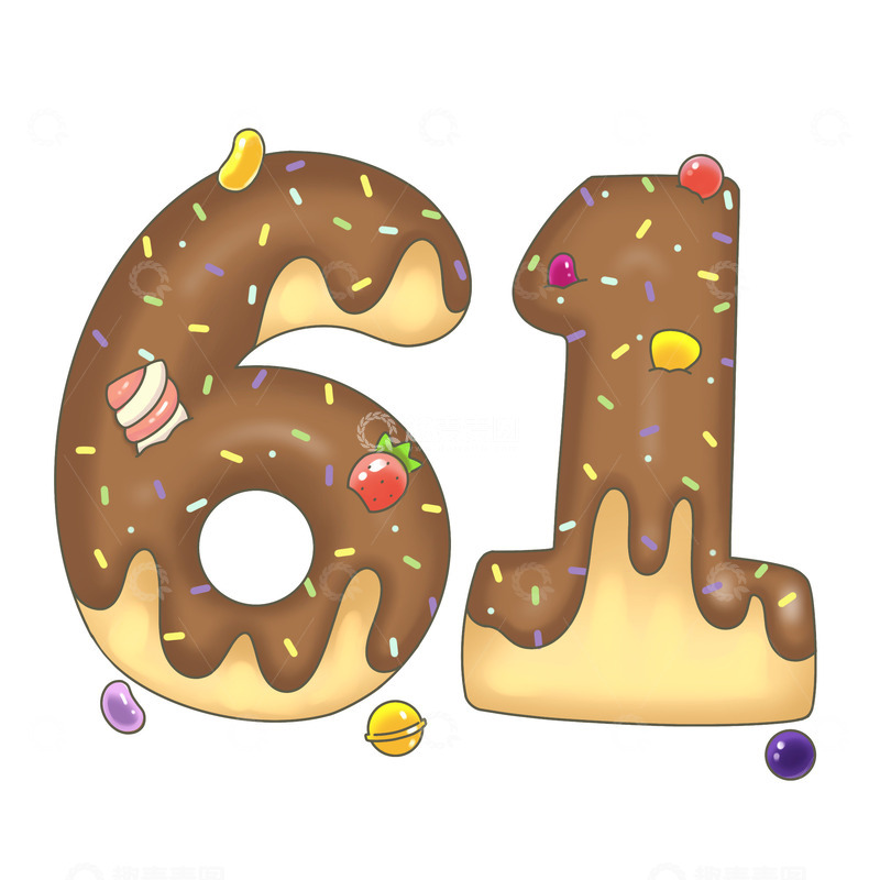 源文件下载【趣麦麦图】61儿童节巧克力文字设计图