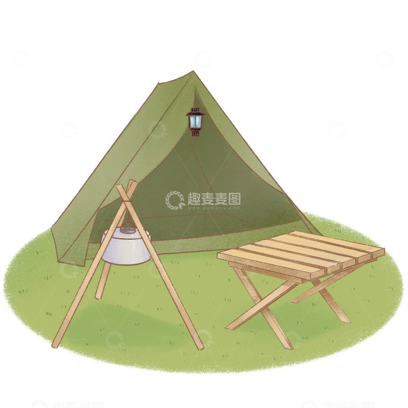 源文件下载【趣麦麦图】夏日户外露营野营设计