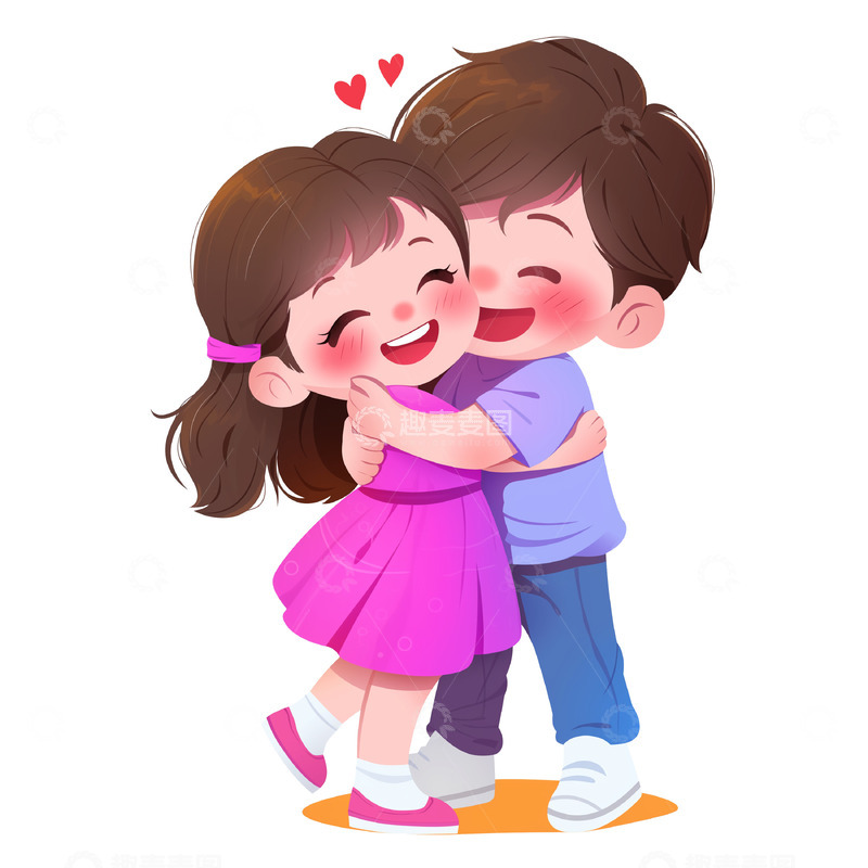 高清大图下载【趣麦麦图】卡通情侣浪漫约会场景素材