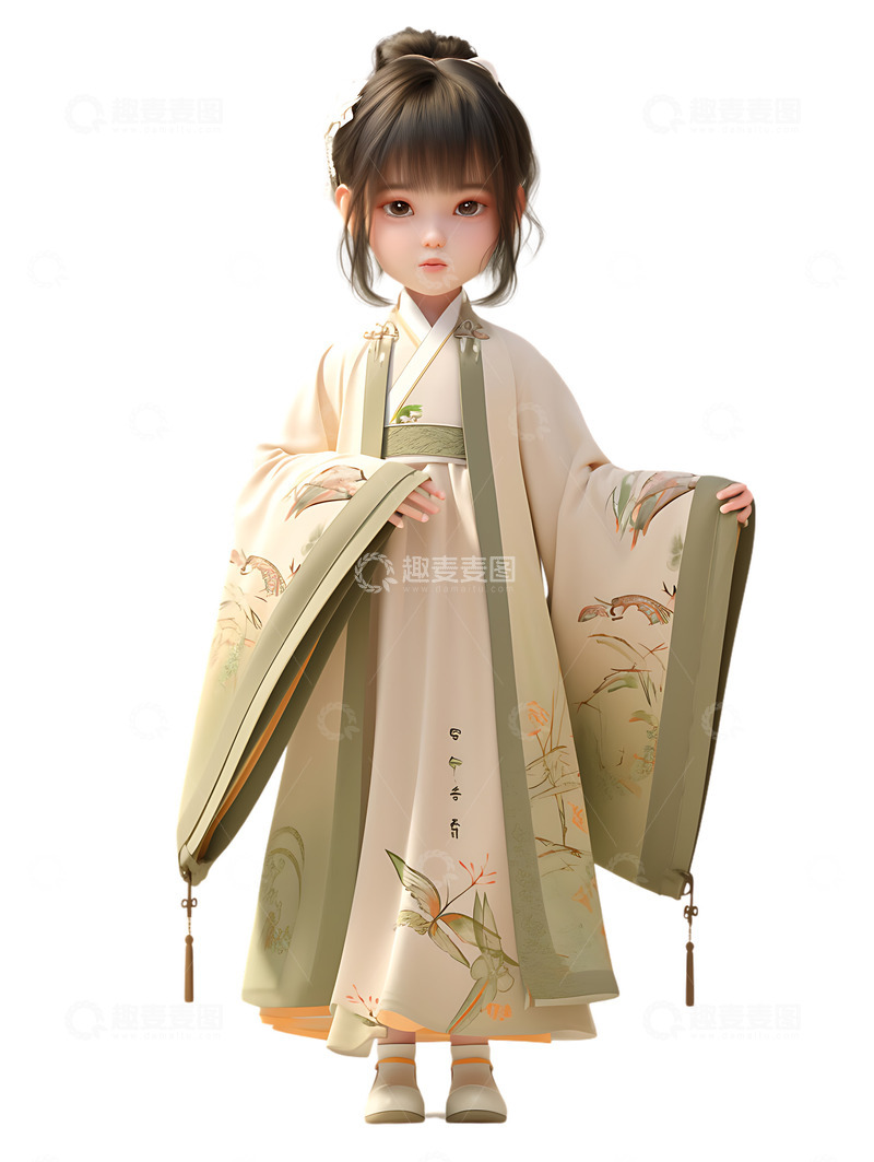 高清大图下载【趣麦麦图】穿汉服古装的女孩3D2