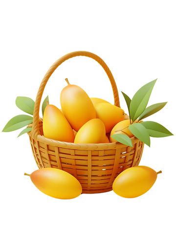 装满芒果的果篮水果