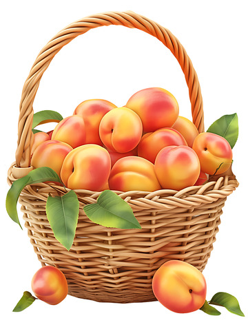 装满桃子的果篮水果