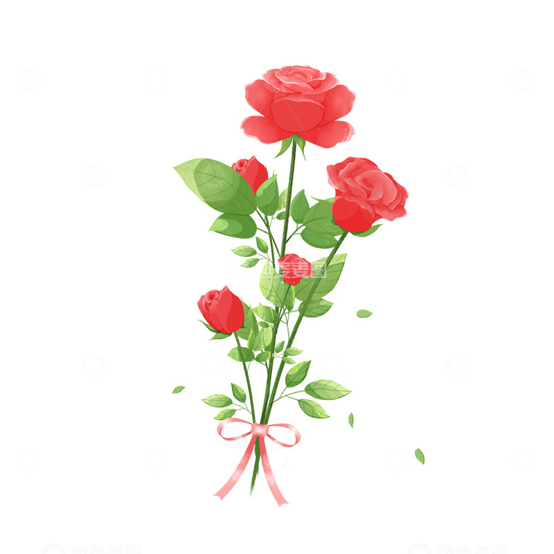 源文件下载【趣麦麦图】玫瑰花情侣520浪漫花朵