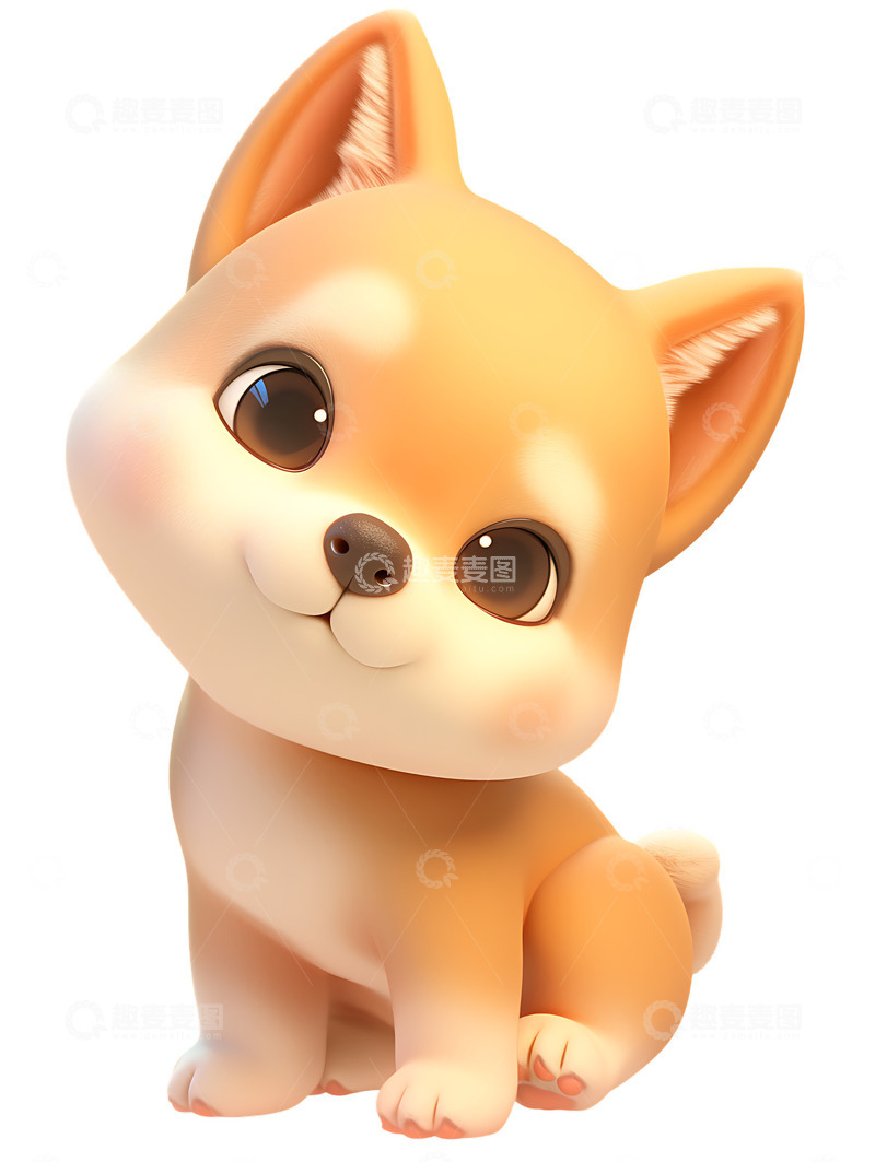 高清大图下载【趣麦麦图】可爱的柴犬3D