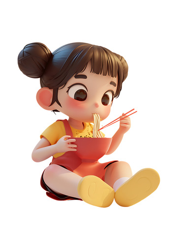 吃面条的小女孩2