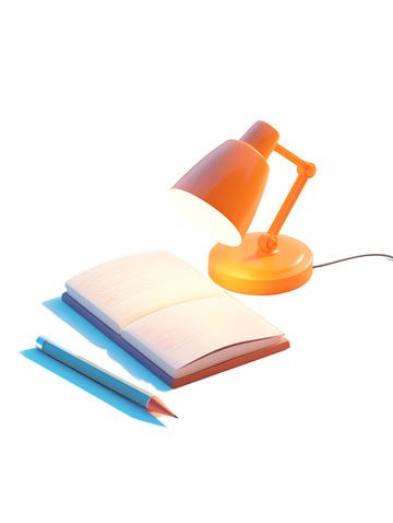 3D台灯与书籍