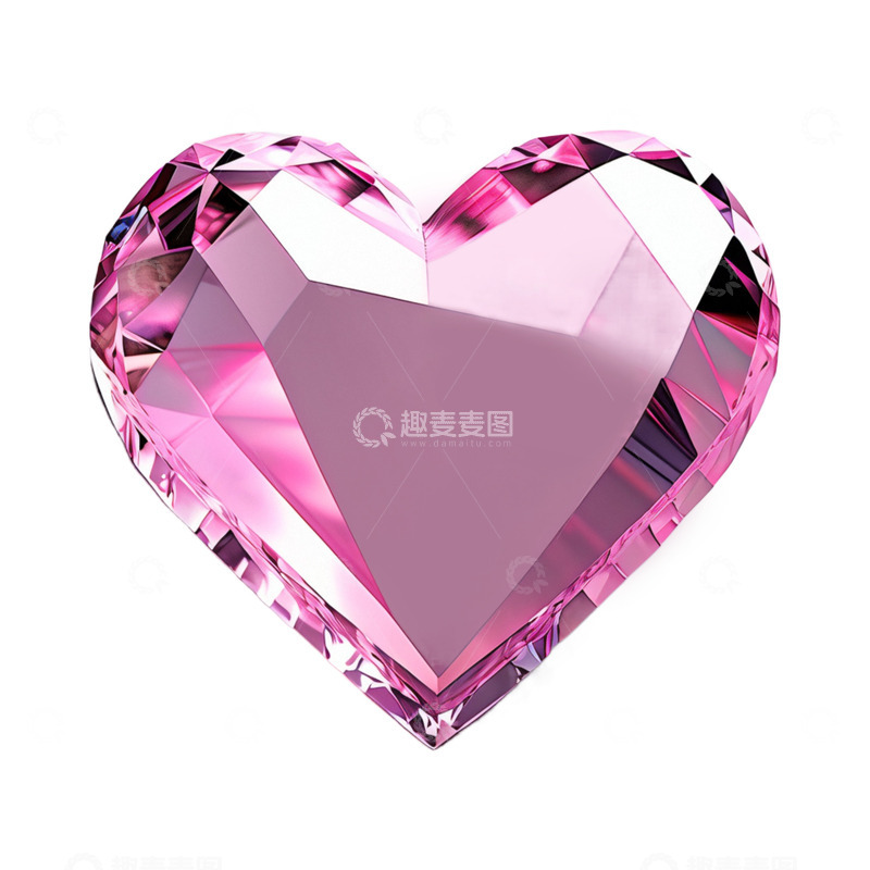 高清大图下载【趣麦麦图】3D真实立体爱心锆石情人节