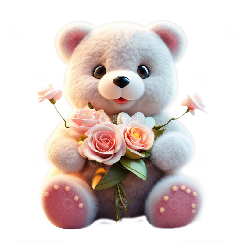 高清大图下载【趣麦麦图】3D真实立体情人节玩偶熊