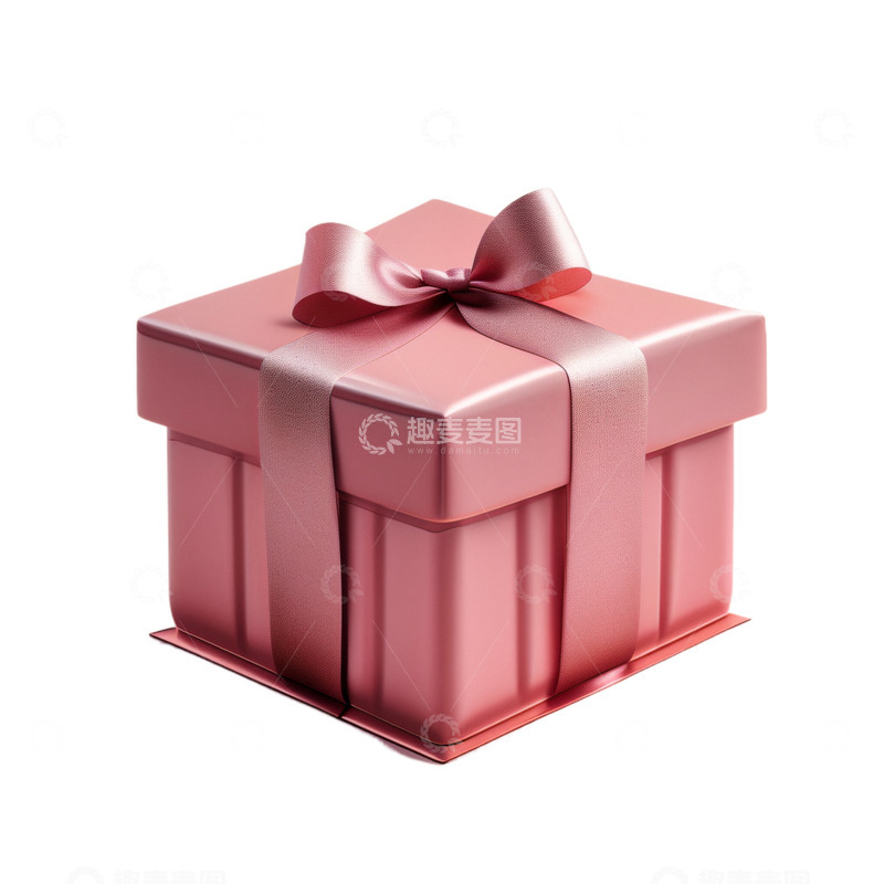 高清大图下载【趣麦麦图】3D立体情人节粉色礼物盒送礼