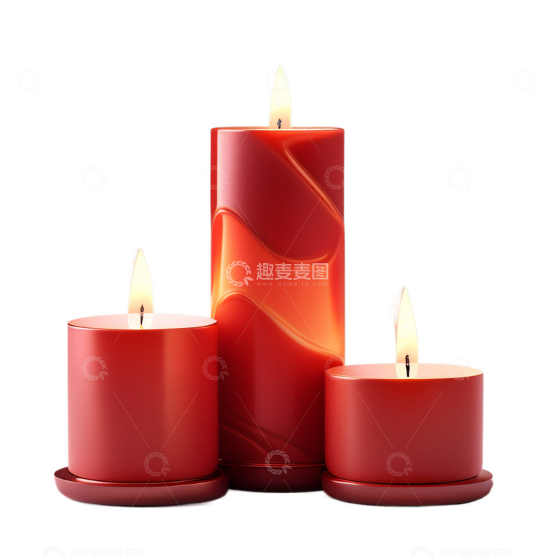 高清大图下载【趣麦麦图】3D立体喜庆婚礼蜡烛喜烛