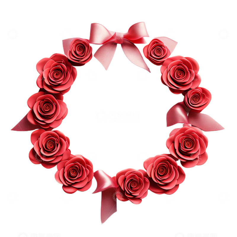 高清大图下载【趣麦麦图】3D立体情人节情侣婚礼花环