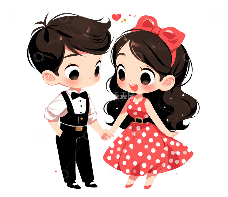 高清大图下载【趣麦麦图】卡通可爱情侣520人物素材