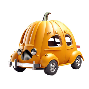 3D立体南瓜车童话真实车辆