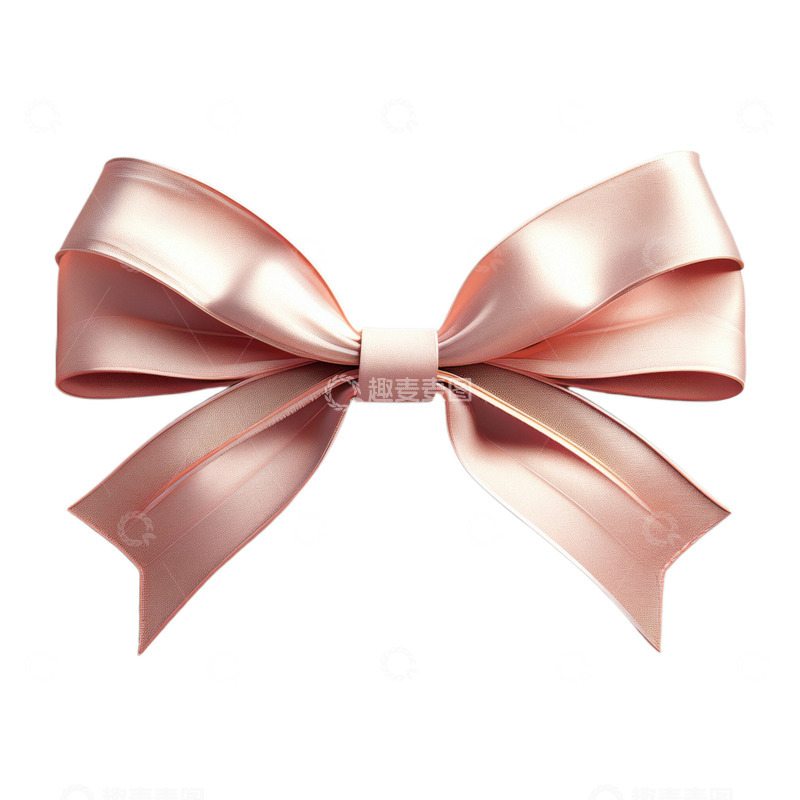 高清大图下载【趣麦麦图】3D立体真实肉粉色蝴蝶结丝带